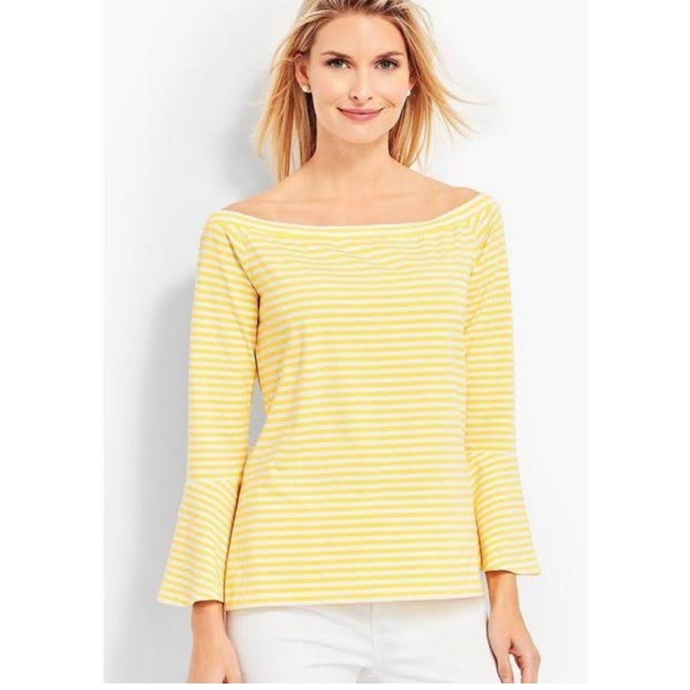 Talbots off shoulder striped top